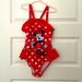 Disney Swim | Disney Girls Minnie Mouse Swimsuit Size 9/10 | Color: Red/White | Size: 10g