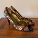 J. Crew Shoes | Jcrew Silk Peep Toe Heels | Color: Brown/Cream | Size: 8