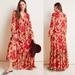 Anthropologie Dresses | Anthropologie Daniel Rainn Rosalita Sheer Maxi Dress Size Medium Nwot $168 | Color: Cream/Red | Size: M