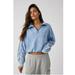 Free People Tops | Free People Fp Movement Valley Girl Sweat Top Sweatshirt Cotton Ruched | Color: Blue | Size: Various