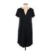 Tahari Casual Dress - Shift V Neck Short sleeves: Black Print Dresses - New - Women's Size Medium