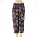 Anthropologie Pants & Jumpsuits | Corey Lynn Calter Anthropologie Silk Blend Cropped Floral Capri Pants | Color: Black/Pink | Size: 2