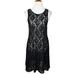 Free People Dresses | Free People Black Floral Crochet Lace Sleeveless Fit And Flare A Line Dress | Color: Black | Size: S