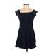 Hollister Casual Dress - A-Line: Blue Print Dresses - Women's Size Medium