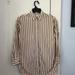 J. Crew Tops | J Crew Tan/White Stripe, Long Sleeve Button Up | Color: Tan/White | Size: 00