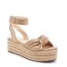 Jessica Simpson Shoes | - Jessica Simpson Aprille Summer Gold Leather Espadrille Flatform Sandal | Color: Gold | Size: 9
