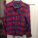 American Eagle Outfitters Tops | American Eagle Outfitters Primary Colors Plaid Button Down Shirt | Color: Blue/Red | Size: Xs