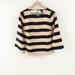 J. Crew Tops | J. Crew 3/4 Sleeve Striped Blouse Navy Tan Size Xs | Color: Blue/Tan | Size: Xs