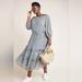 Anthropologie Dresses | Anthropologie Kira Off-The-Shoulder Peasant Floral Dress Size Us 8 | Color: Blue/Silver | Size: 8