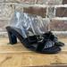 Coach Shoes | Coach Womens Cross Over Sandal Black Suede Buckle Neena Block Heels Size 9.5 B | Color: Black | Size: 9.5