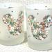 Disney Kitchen | Disney Mickey & Minnie Mouse Floral Frosted Glass Cup - New | Color: White | Size: 12 Oz