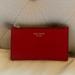 Kate Spade Bags | Kate Spade Red Embossed Leather Small Slim Bifold Wallet | Color: Red | Size: Os