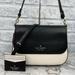 Kate Spade Bags | Kate Spade Staci Saffiano Colorblock Shoulder Bag Crossbody & Card Holder Wallet | Color: Black/White | Size: Approx 9”H X 11.5”L X 3”D