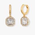 Kate Spade Jewelry | Kate Spade Crystal Drop Huggie Drop Earrings | Color: Gold | Size: Os