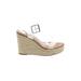 Steve Madden Wedges: Tan Solid Shoes - Women's Size 9 - Open Toe