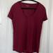 Athleta Tops | Athletic Scooped-Neck Short Sleeve Top | Color: Red | Size: M