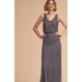 Anthropologie Dresses | Bhldn Blaise Dress Color Gray Fully Embellished Shimmering Beads Size 18 | Color: Gray | Size: 18