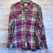 Columbia Tops | Columbia Camp Henry Womens Plus Long Sleeve Blouse Plaid Roll Tab Cotton 2x | Color: Green/Purple | Size: 2x