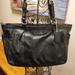 Coach Bags | Coach Zip Top Signature Jacquard Purse Handbag Black Leather F-17721 | Color: Black | Size: Os
