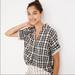 Madewell Tops | Euc Madewell Buffalo Check And Polka Dot Short Sleeve Button Up | Color: Black/White | Size: L