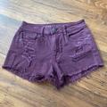 American Eagle Outfitters Shorts | Burgundy High Waisted Jean Shorts | Color: Purple/Red | Size: 2