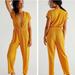 Free People Pants & Jumpsuits | Free People Beach Rita Orange Gold Terry Cloth Plunge V Neck Jumpsuit Size Xl | Color: Orange/Yellow | Size: Xl