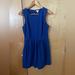 J. Crew Dresses | Jcrew Thick Blue Pocket Sz Small Tank Top Dress. Pleated Waistline. Zip. Pockets | Color: Blue | Size: S