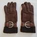 Coach Accessories | Coach Dark Brown Suede & Sherpa Winter Gloves With Buckle | Color: Brown/Silver | Size: Os