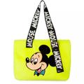 Disney Bags | Disney Parks Mickey Mouse Neon Fuzzy Tote Bag *New* | Color: Black/Red/White | Size: 12'' H X 14'' W X 5'' D