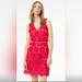 Michael Kors Dresses | Floral Appliqu Lace Floral Dress Michael Kors Size 6 Red And Beige | Color: Cream/Red | Size: 6