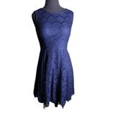 Jessica Simpson Dresses | Jessica Simpson Fit Flare Lace Dress Size 4 | Color: Blue | Size: 4