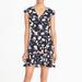 J. Crew Dresses | Jcrew Merchantile Navy Pattern Ruffle Hem Faux Wrap Mini Dress Size 6 | Color: Blue | Size: 6