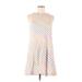 Lou & Grey Casual Dress - Mini High Neck Sleeveless: Ivory Print Dresses - Women's Size Medium