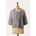 Anthropologie Sweaters | Anthropologie Moth Size Xs Empyrial Sweater Cropped Eyelash Fuzzy Sweater Grey | Color: Gray/White | Size: Xs