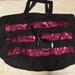 Victoria's Secret Bags | Large Victoria’s Secret Bling Sequin Black And Pink Duffle Bag | Color: Black/Pink | Size: Os