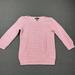 Ralph Lauren Sweaters | Lauren Ralph Lauren Sweater Womens Medium Pink Long Sleeve Cable Knit 3/4 Sleeve | Color: Pink | Size: M