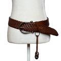 Michael Kors Accessories | Michael Kors Wide Braided Leather Belt With Dangling Charms. Size Medium | Color: Brown/Silver | Size: Os