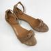 J. Crew Shoes | J Crew Tan Suede Open Bow Toe Ankle Buckle Flats | Color: Tan | Size: 9.5