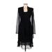Jones Wear Dress Casual Dress - Midi: Black Print Dresses - Women's Size 6