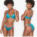 Victoria's Secret Swim | 38c/L Victorias Secret Swim Shine Strap Push-Up Bikini Set Brazilian Bottom | Color: Blue | Size: 38c-L