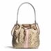 Coach Bags | Coach Signature Stripe Drawstring Shoulder Bag (F30581) | Color: Cream/Tan | Size: Os