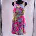 Lilly Pulitzer Dresses | Lilly Pulitzer Iggy Kir Royal Pink Swept By The Tides Cut Out Waist Dress Size 6 | Color: Pink/Yellow | Size: 6