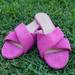 J. Crew Shoes | J. Crew Criss Cross Suede Sandals. | Color: Pink | Size: 8