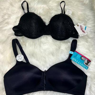 Jessica Simpson Intimates & Sleepwear | 2 Nwt 38c Black Bras Jessica Simpson Hidden Wire & Vanity Fair Wireless Soft | Color: Black | Size: 38c