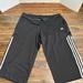 Adidas Pants & Jumpsuits | Adidas Crop Joggers Track Pants Womens Large Black Waist Pull On Running | Color: Black/White | Size: L