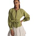 Anthropologie Jackets & Coats | By Anthropologie Green Belted Utility Jacket Size Medium | Color: Green | Size: M