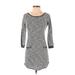 Jessica Simpson Casual Dress - Sweater Dress: Gray Tweed Dresses - Women's Size Small