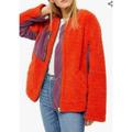 Free People Jackets & Coats | Free People Rivington Sherpa Style Bomber Jacket With Contrasting Trim | Color: Orange/Purple | Size: M
