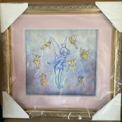 Disney Art | Disney Tinker Bell Pin Art Limited Edition Framed 16 X 16 Collection | Color: Gold | Size: Os