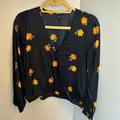 Madewell Tops | Madewell Size Small Black With Gold Blouse | Color: Black/Gold | Size: S
